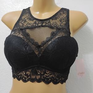 Candies Black Lace wireless padded bralette S